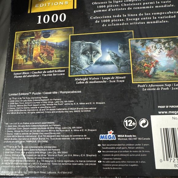 "Midnight Wolves" 1000 Piece Puzzle Sam Timm Mega Brand Limited Edition New - Picture 4 of 5